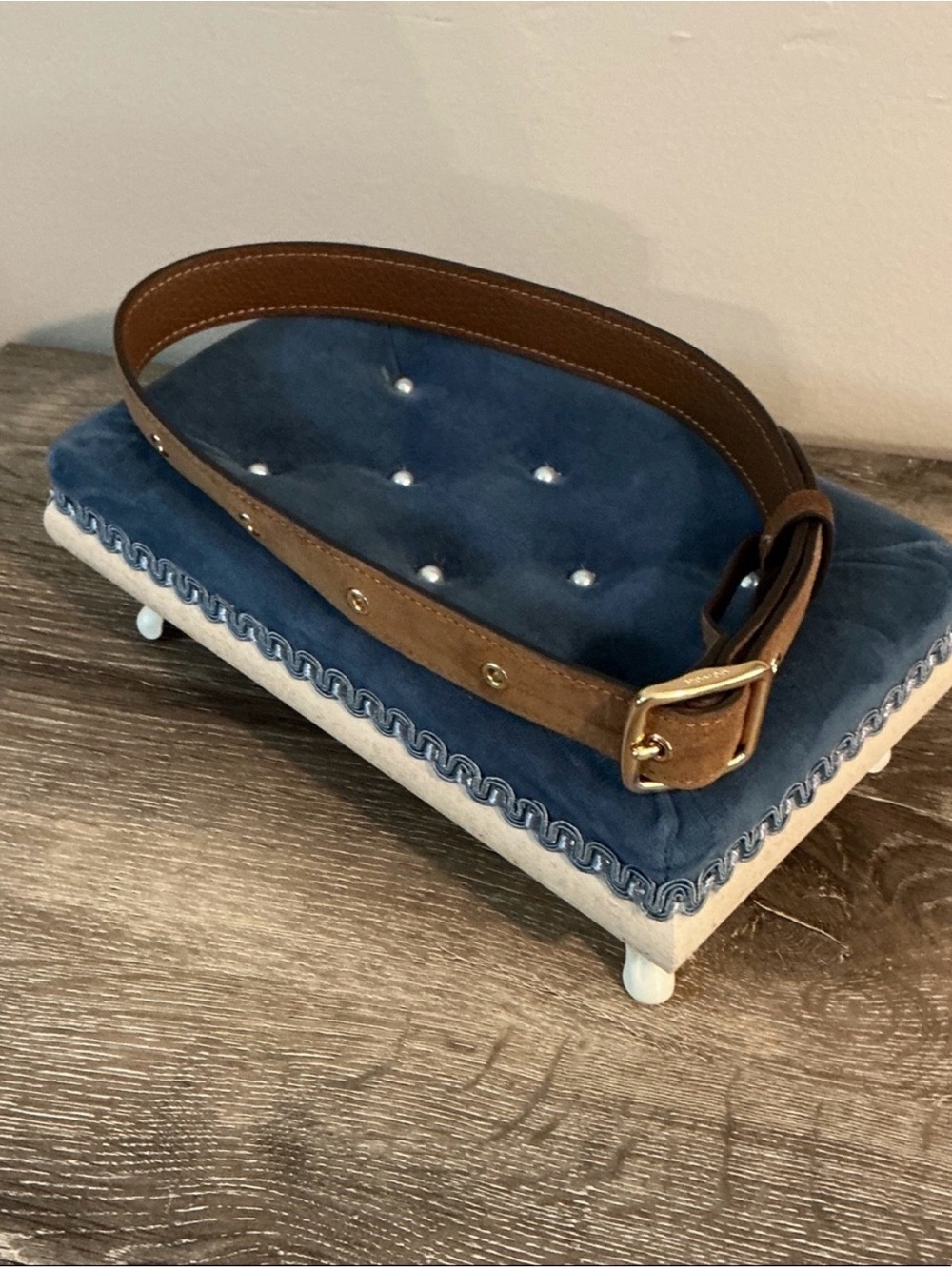 Coach Leather and Suede Belt with Gold Hardware - Picture 1 of 5